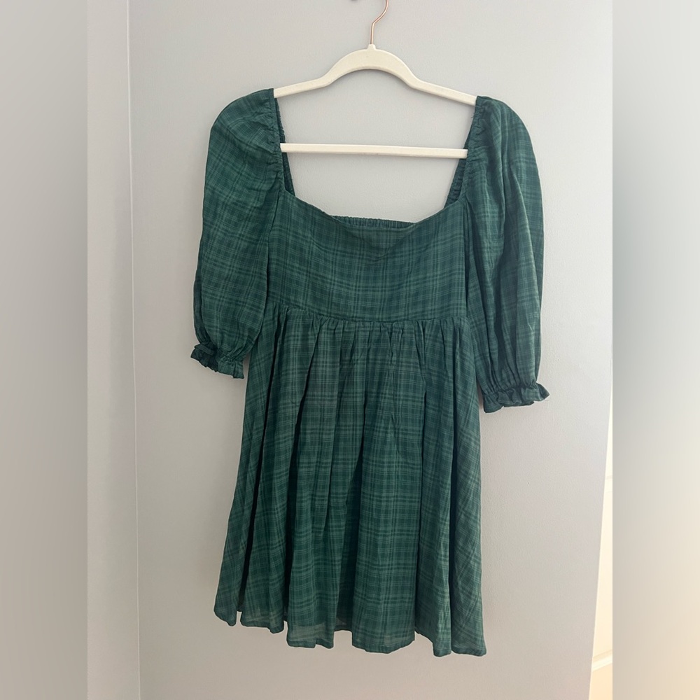 Windsor Forest Green Checkered Dress